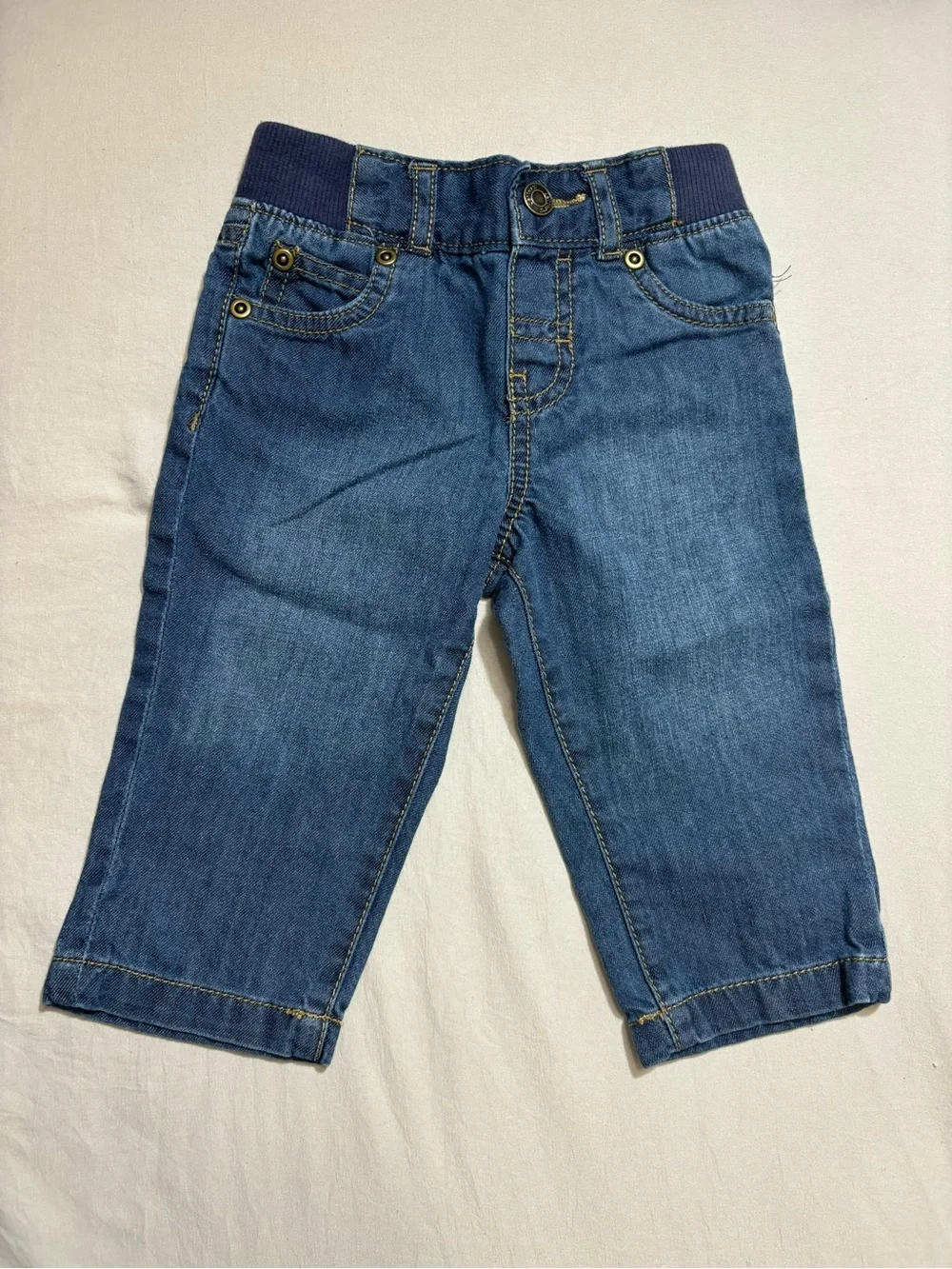 Carter's Dark Blue Pull-On Jeans with Navy Waistband